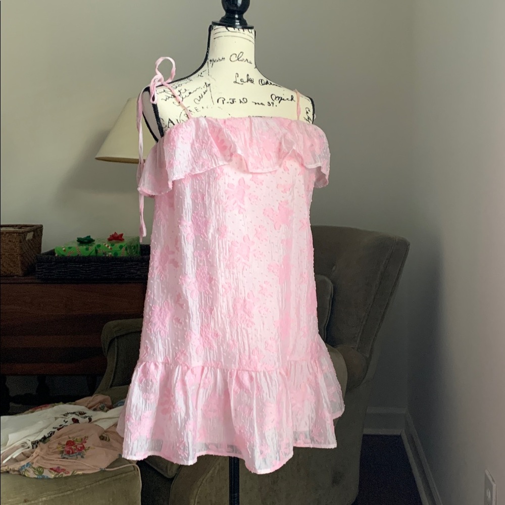 Pink Jacquard Dress